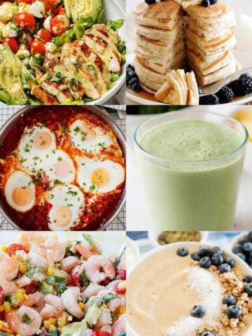 an image collage of clean meals