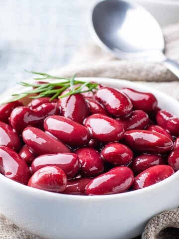 a bowl with red beans
