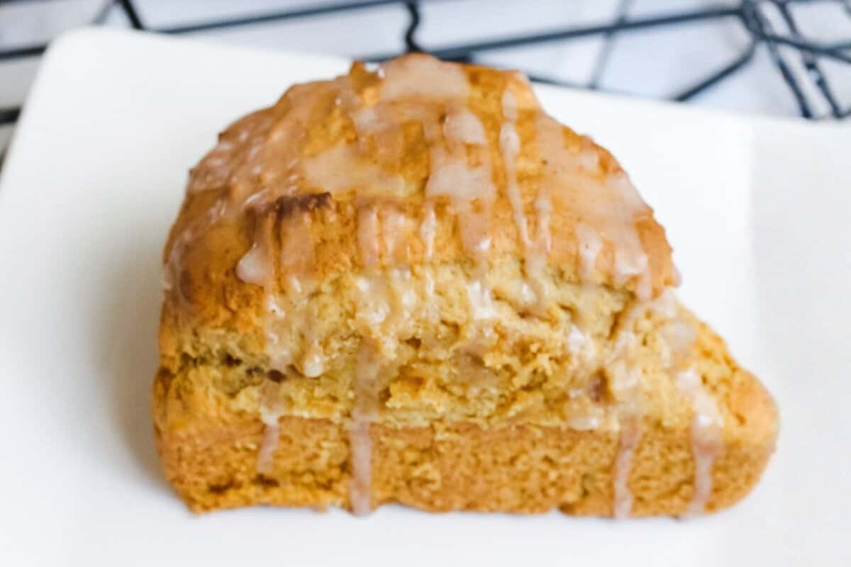pumpkin scone with glaze