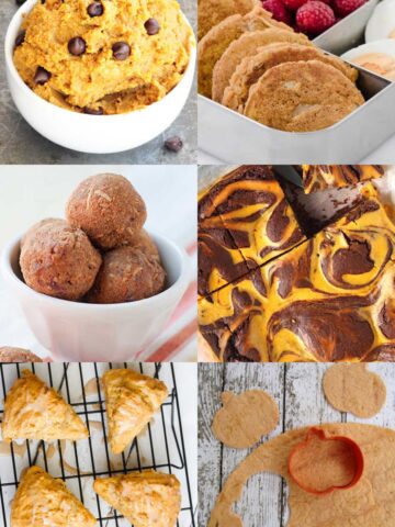 an image collage of healthy pumpkin snack recipes