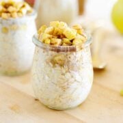apple cinnamon overnight oats in a jar
