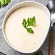 top view of a bowl of cream of chicken soup substitute