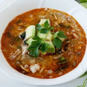 a bowl of spicy chicken chili