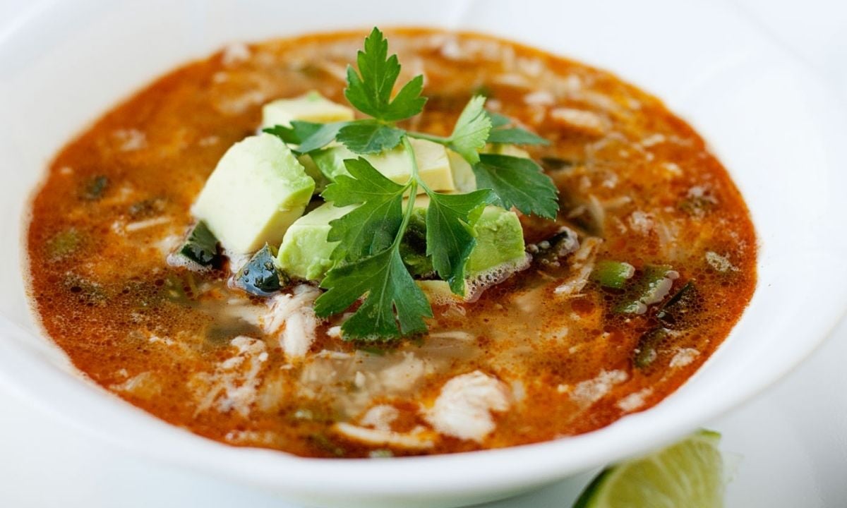a bowl of spicy chicken chili
