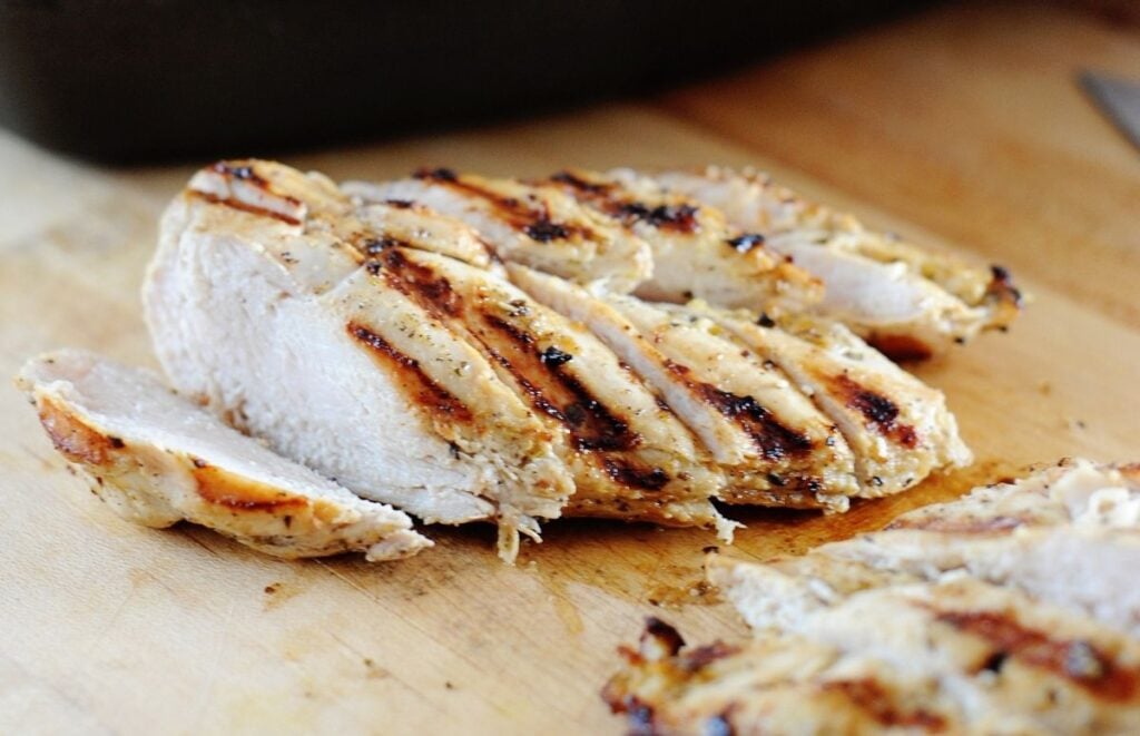 chicken breast on a cutting board