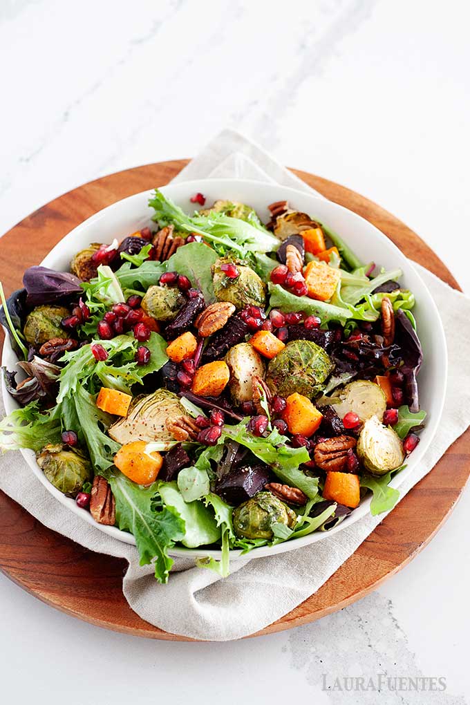 large bowl of winter salad