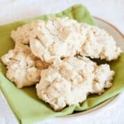 almond flour biscuits on a bowl with a green napkin