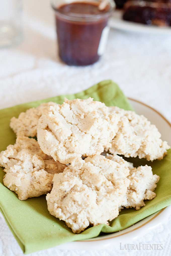 large plate of drop biscuits