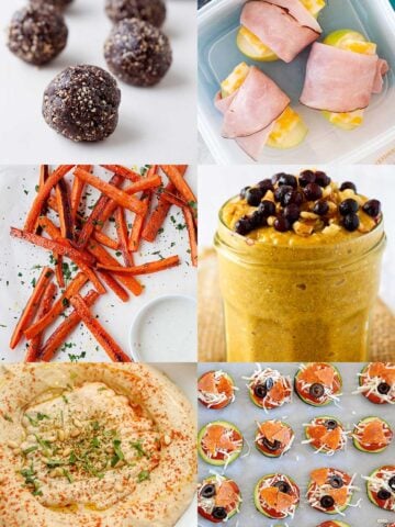 image collage of low carb snacks