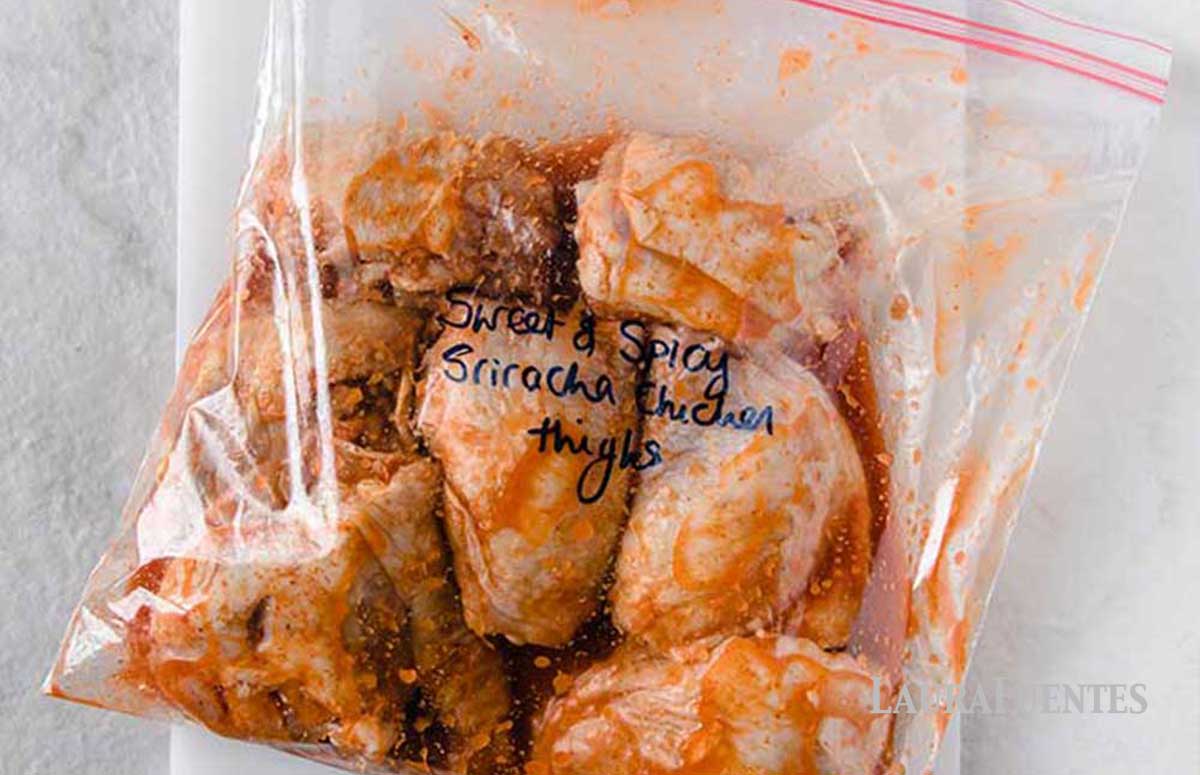 bag of chicken marinating