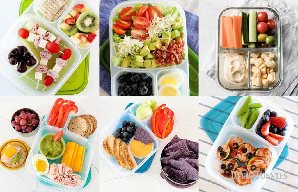 an image collage of adult lunchables