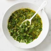 bowl of cilantro lime marinade