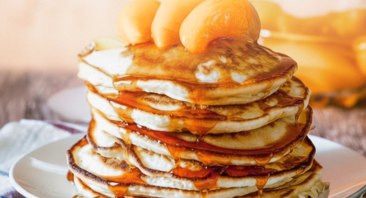 Peach Pancakes with Warm Syrup