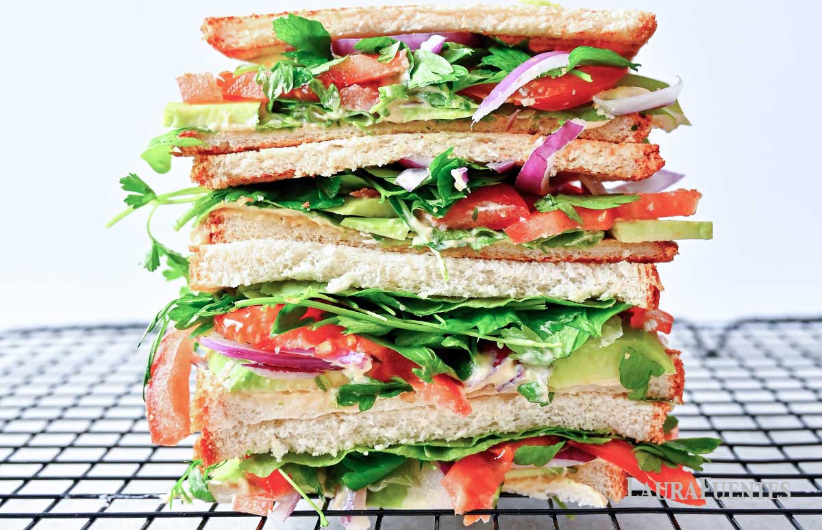 stack of salad sandwiches