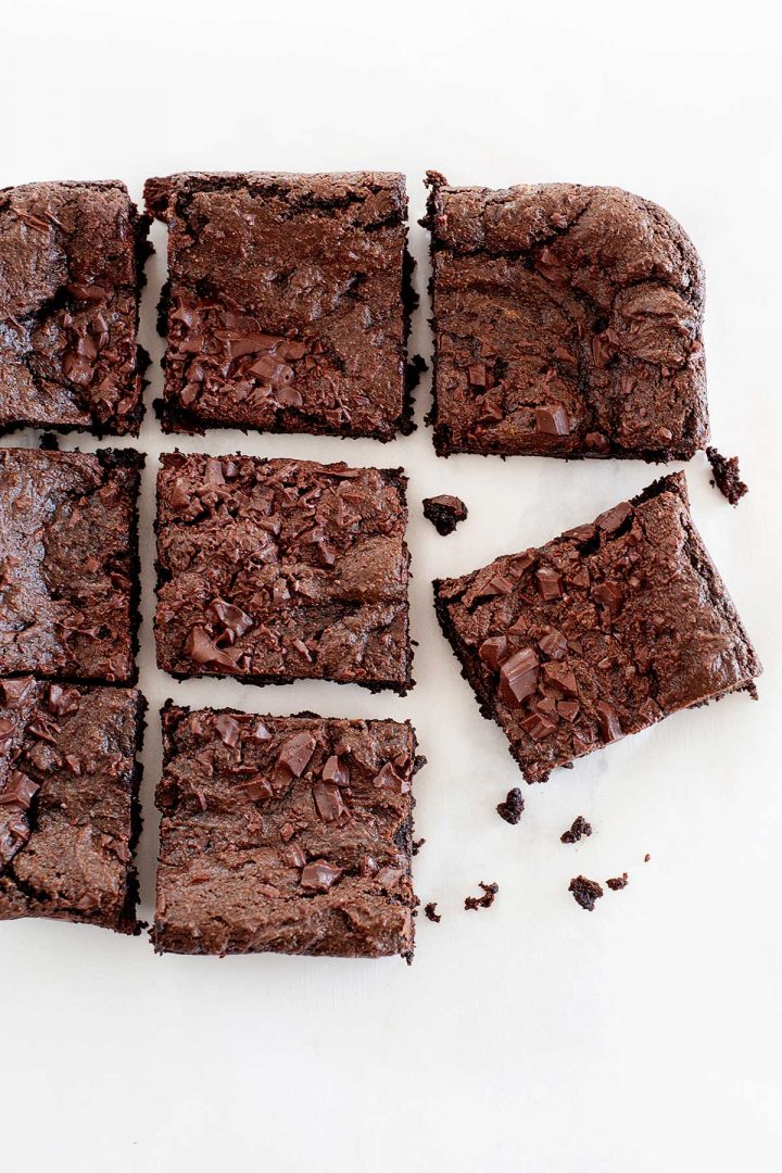 eight fudgy brownies