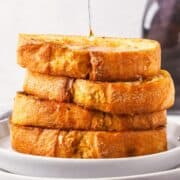 stack of four thick pumpkin French toast slices