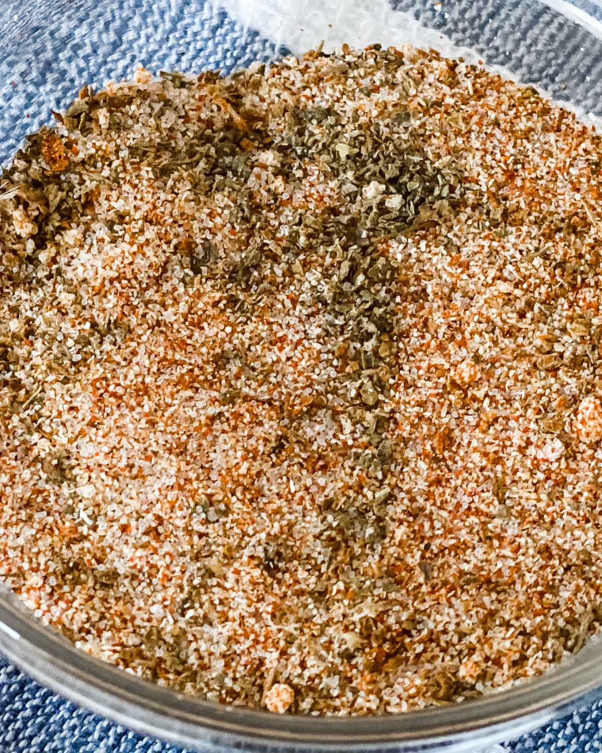 close up of homemade turkey rub spice mix in a bowl