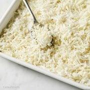 Large baking sheet of roasted cauliflower rice