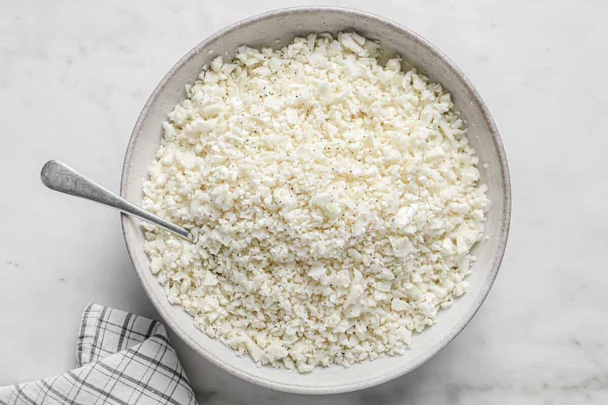 a bowl of cauliflower rice