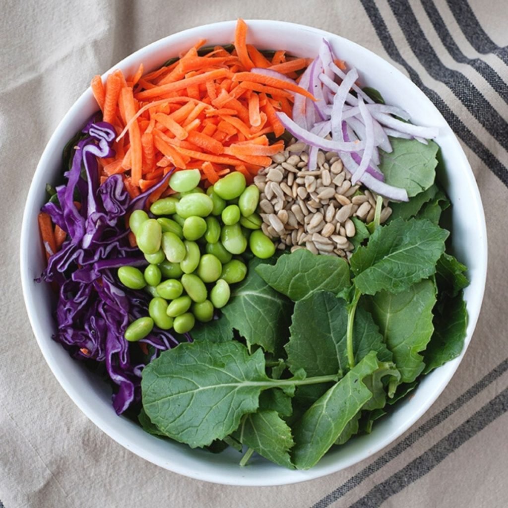 kale salad before mixing