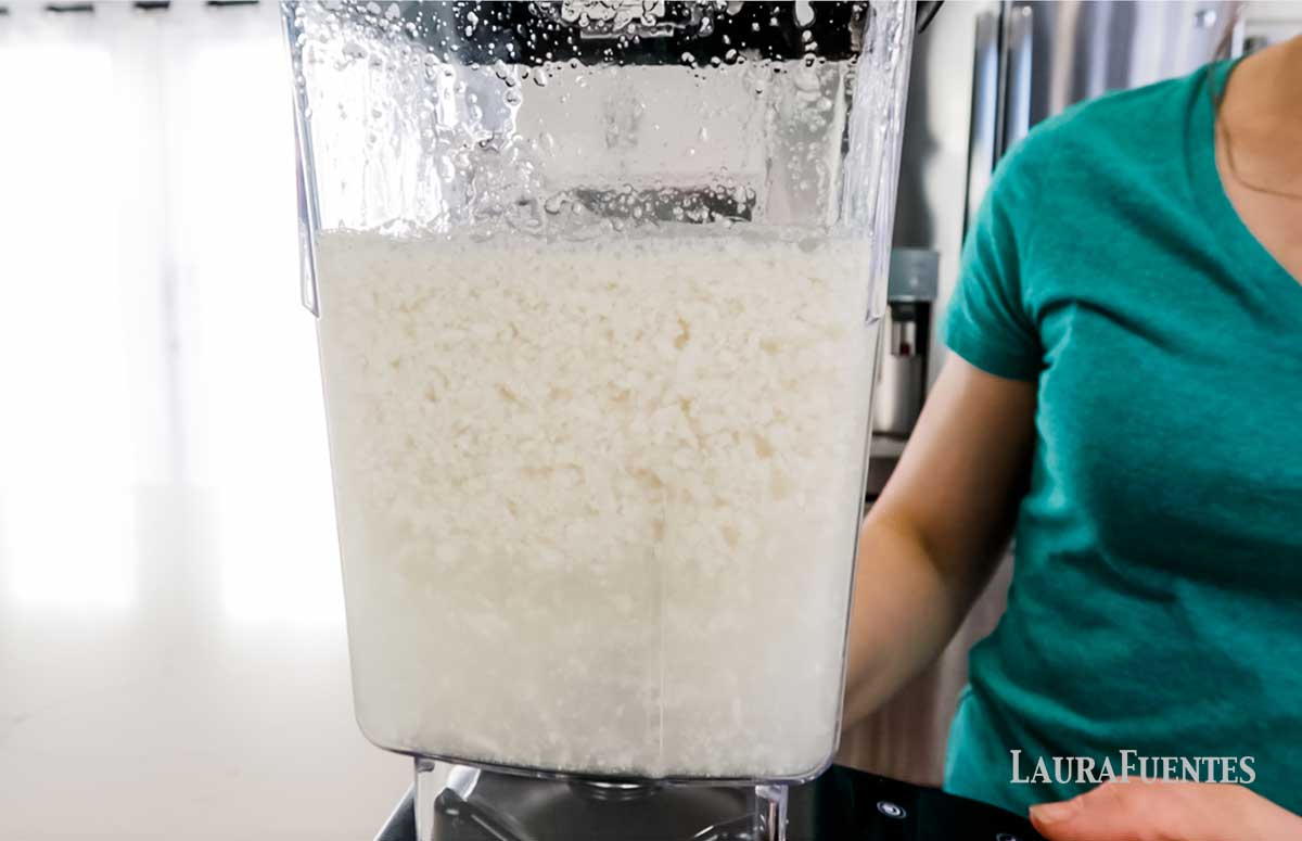 cauliflower rice inside blender