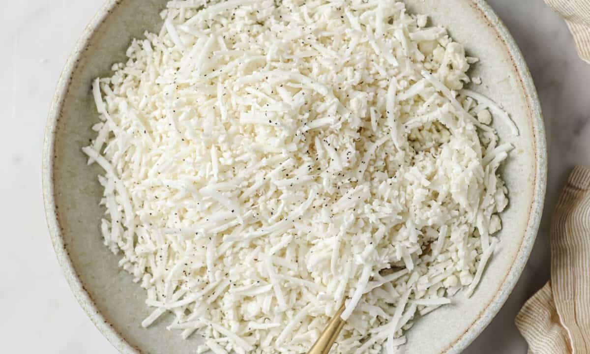 large bowl of cauliflower rice