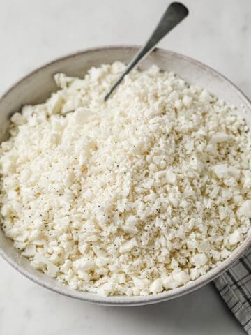 a bowl of cauliflower rice