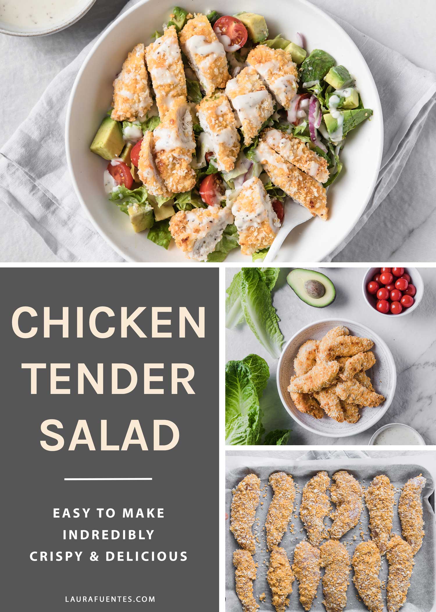 Crispy Chicken Tender Salad Made EASY! Laura Fuentes