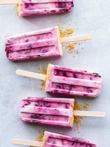 five greek yogurt berry popsicles