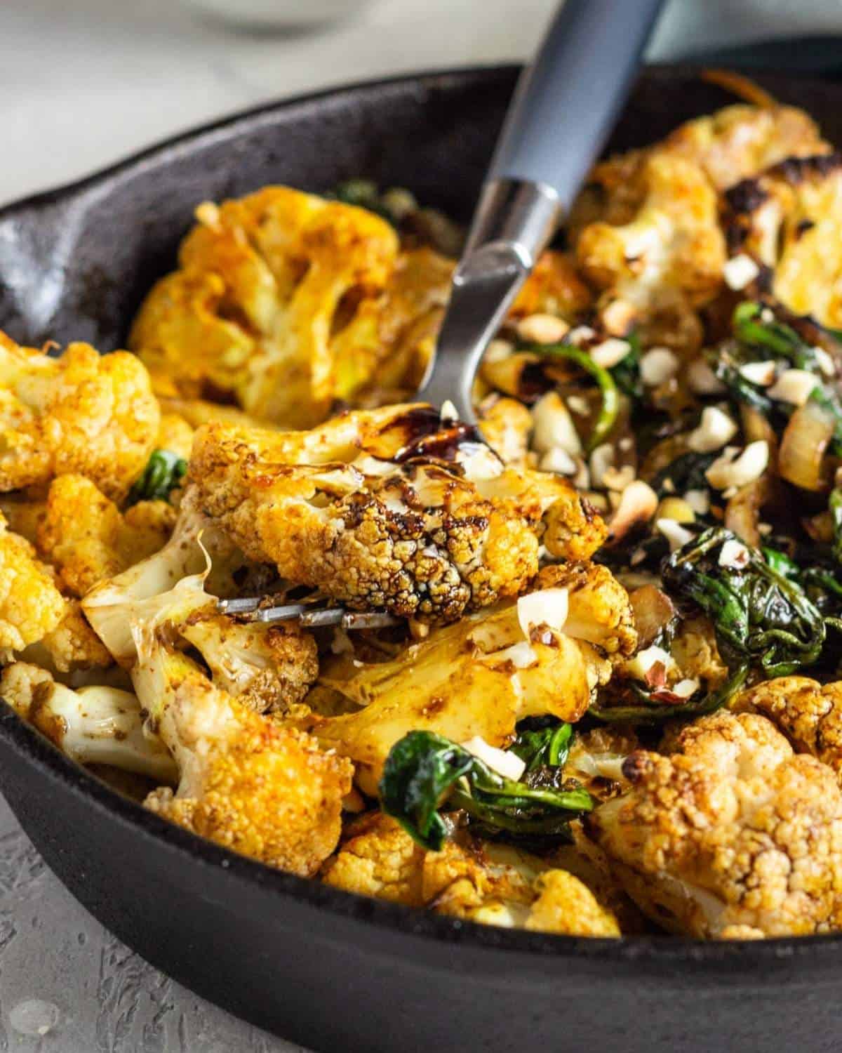 roasted curried cauliflower
