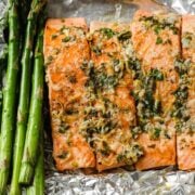 salmon and asparagus baked in foil