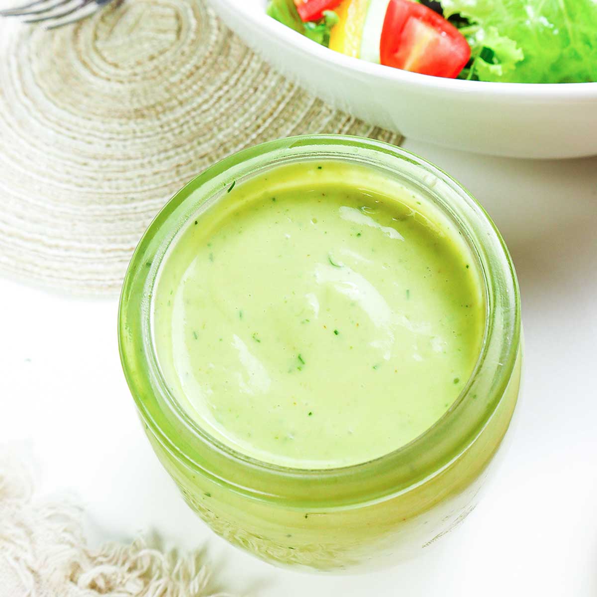 Avocado Lime Dressing in a jar