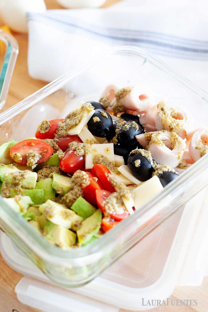 Healthy Pesto Salad Work Lunch without Pasta Laura Fuentes