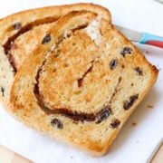 two slices of cinnamon raisin bread