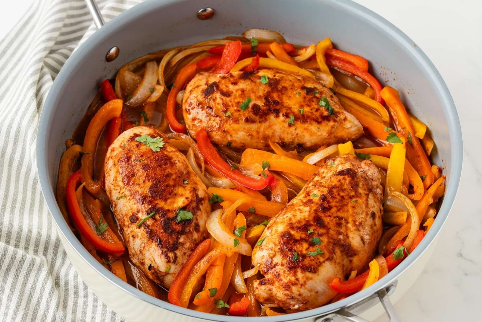 Easy Chicken with Peppers & Onions Recipe - Laura Fuentes