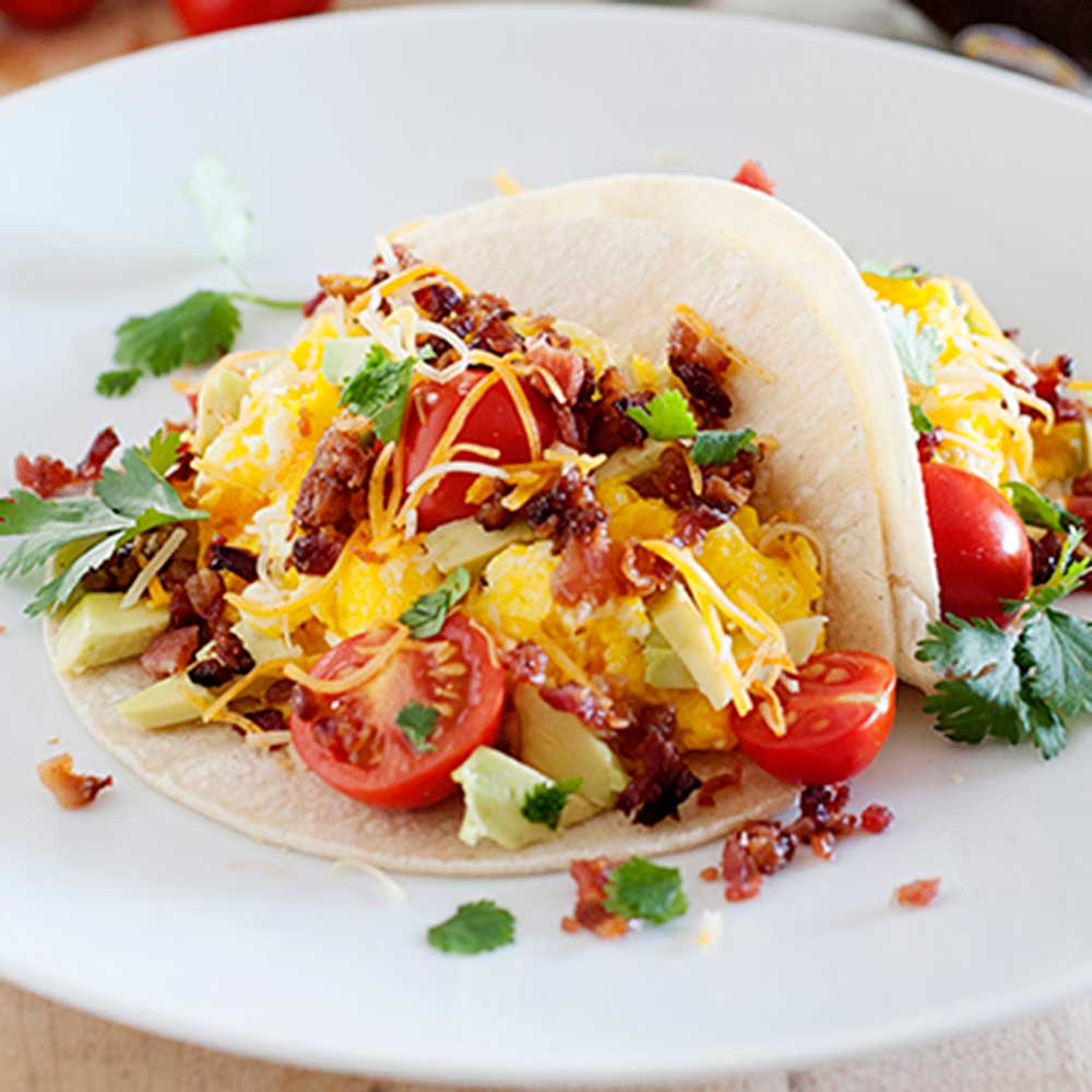 Classic Bacon & Egg Breakfast Tacos Laura Fuentes