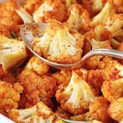 closeup of spicy roasted cauliflower