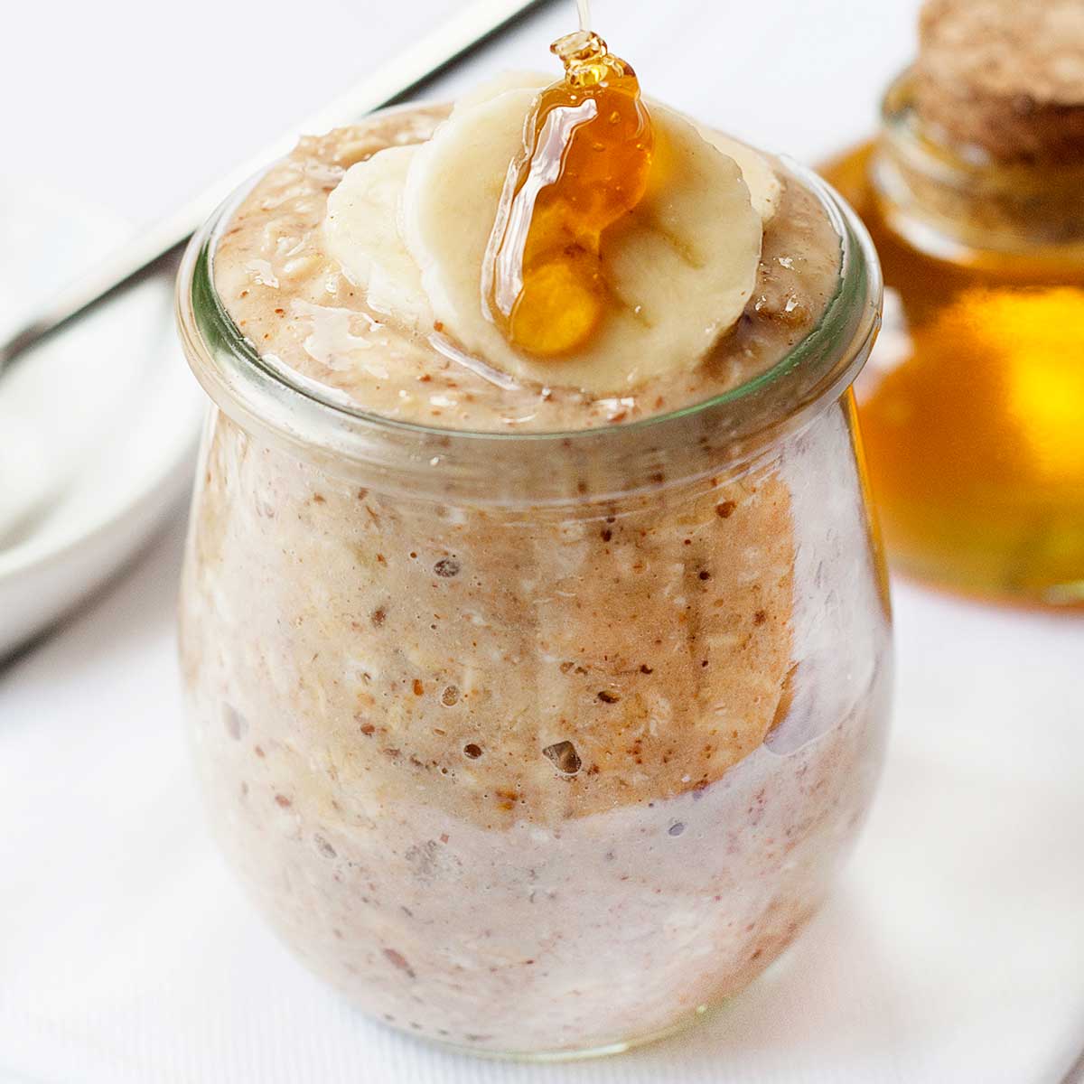 Banana Overnight Oats Recipe {With Honey and Almond Butter}