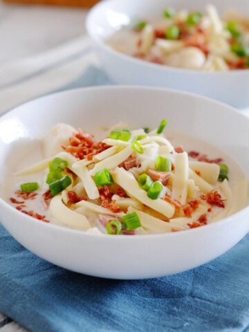 baked potato soup in a bowl