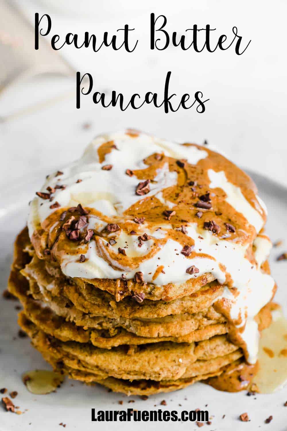 The BEST Fluffy Peanut Butter Pancakes