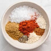 a small bowl of pork rub seasoning