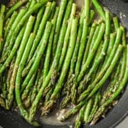 asparagus in a pan