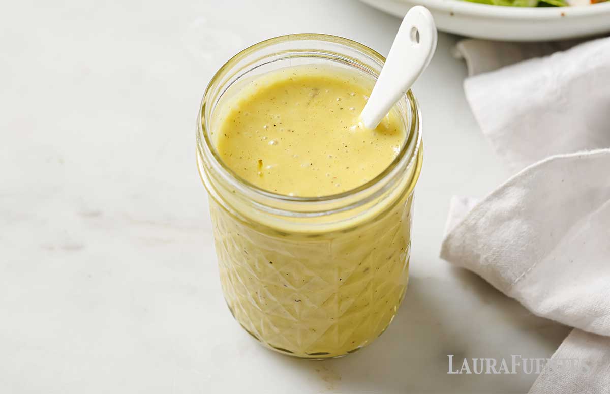 champagne dressing in a jar