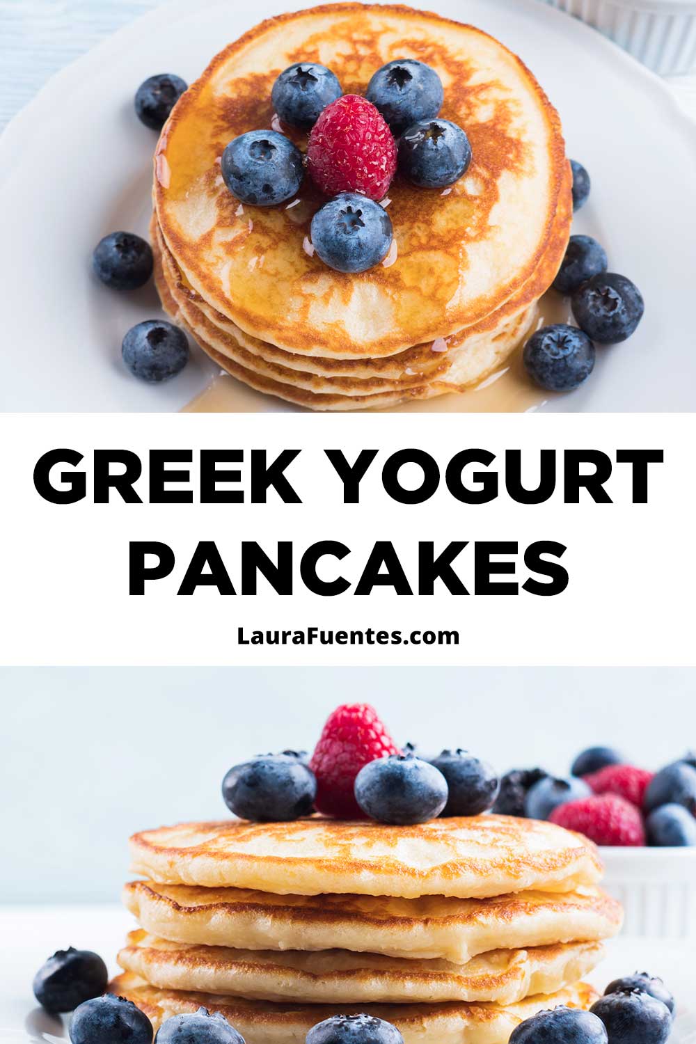 Fluffy Greek Yogurt Pancakes (they're EPIC) Laura Fuentes