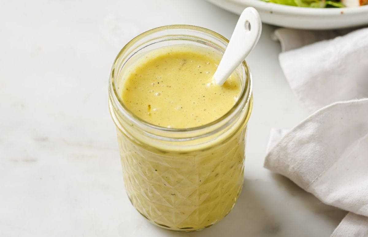 champagne dressing in a jar