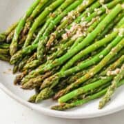 spicy asparagus in a dish