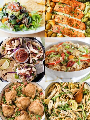 an image collage of friday dinner ideas