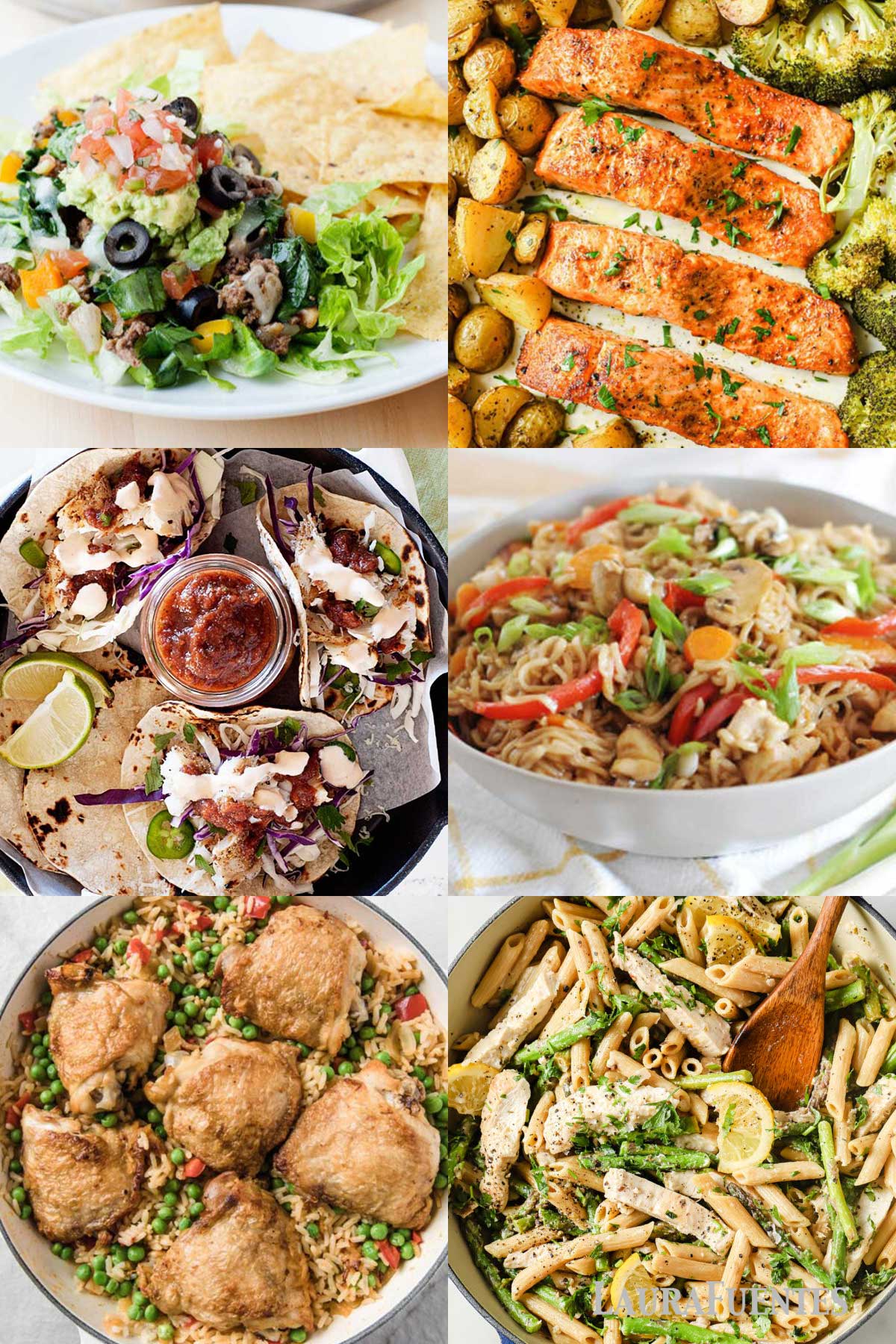 an image collage of friday dinner ideas