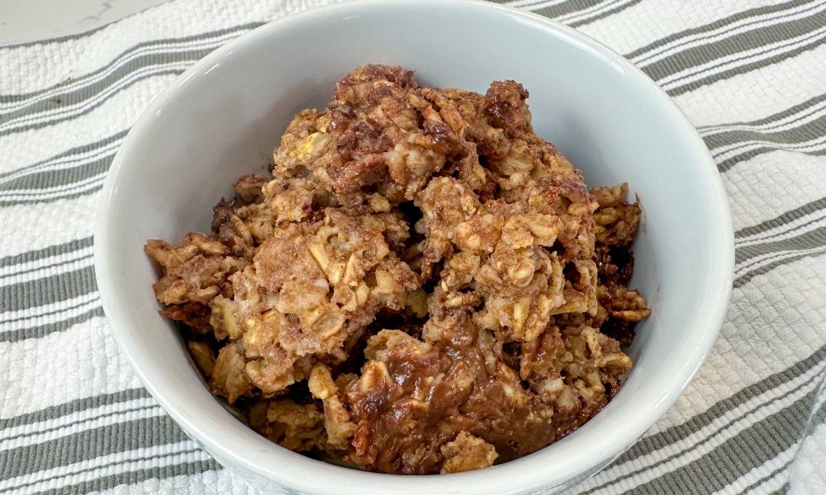 a bowl of chocolate baked oatmeal