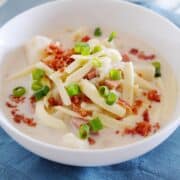 baked potato soup in a bowl